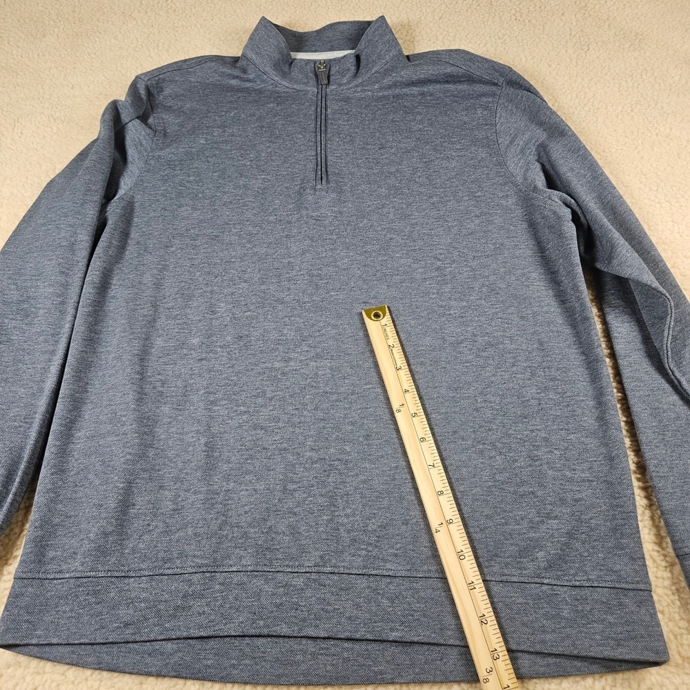 Mizzen+Main Quarter Zip Pullover Mens L Blue Heather Stretch Knit Coastal Preppy - Picture 6 of 15